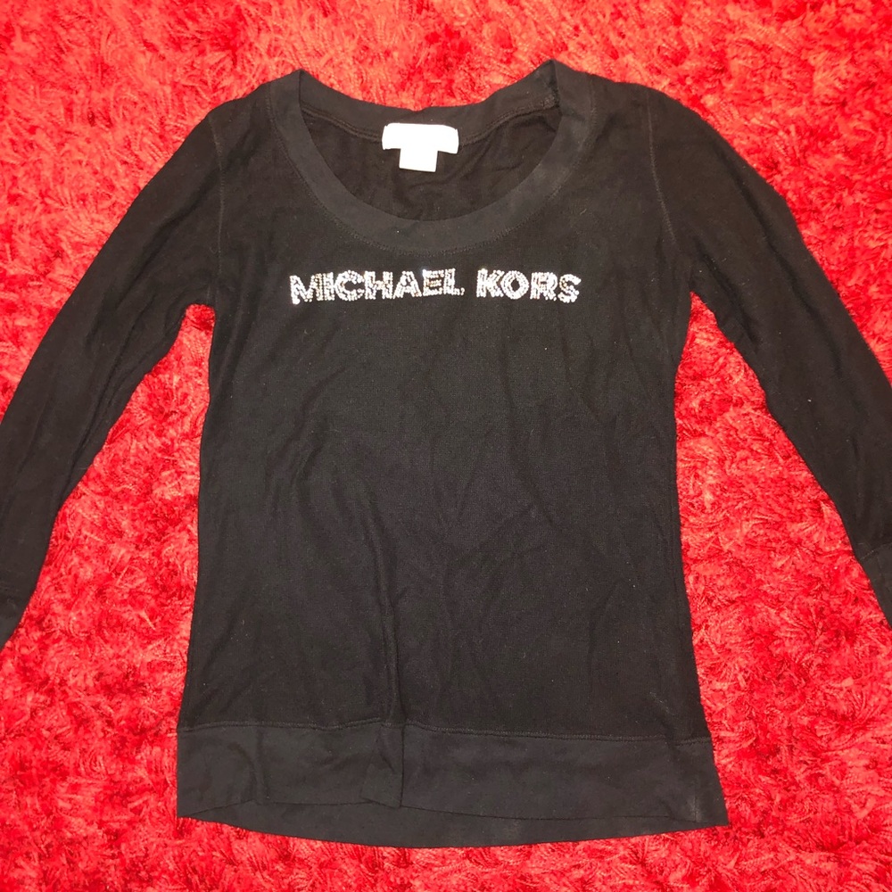 Michael Kors Studded Black Long Sleeve Shirt